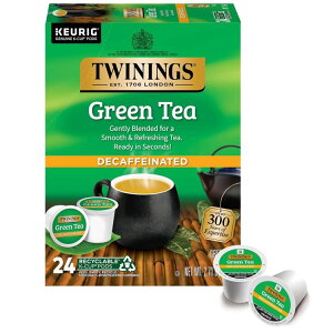 �g���C�j���O �s���A�O���[�� �f�J�t�F�e�B�[ K�J�b�v�|�b�h �L���[���O�p 24���� Twinings Pure Green Decaffeinated Tea K-Cup Pods for Keurig, 24 Count �y�����񂹏��i�z