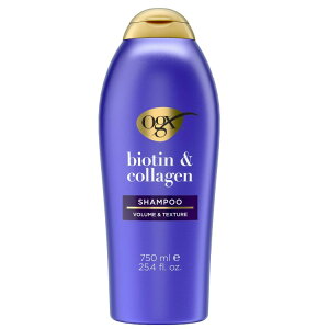 OGX �V�b�N���t���{�r�I�`�����R���[�Q�� �{�����[�}�C�W���O �V�����v�[ 750ml OGX Thick & Full + Biotin & Collagen Volumizing Shampoo, 25.4 fl. oz �y�����񂹏��i�z
