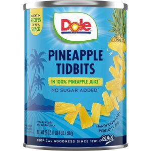 �h�[�� �p�C�i�b�v�� �e�B�b�h�r�b�c 100%�t���[�c�W���[�X�Ђ� 567g Dole Pineapple Tidbits in 100% Fruit Juice, 20 oz Can �y�����񂹏��i�z