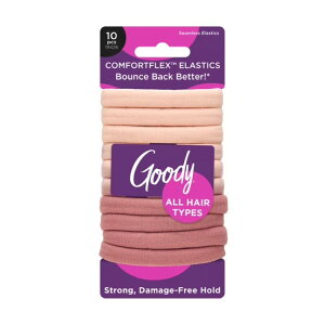 �O�b�f�B �R���t�H�[�g�t���b�N�X �V�[�����X�w�A�S�� 10�{ �}���`�J���[ �s���N Goody ComfortFlex Ouchless? Multicolor & Pink Seamless Elastics 10 Count �y�����񂹏��i�z