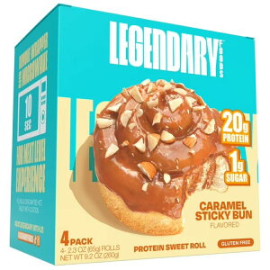 ���W�F���_���[�t�[�Y �v���e�C���X�C�[�g���[�� �L���������X�e�B�b�L�[�o�� 261g 4�� Legendary Foods-Protein Sweet Roll-Caramel Sticky Bun 9.2oz/ 4ct �y�����񂹏��i�z