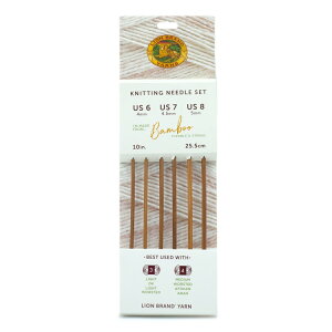���C�I���u�����h �|���҂ݐj�Z�b�g 10�C���` �T�C�Y6�E7�E8 Lion Brand Yarn 401-1902 Bamboo Knitting Needle Set 10inch Size 6, 7, 8 �y�����񂹏��i�z