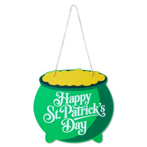 �y�E�H���}�[�g�u�����h�z�E�F�C�g�D�Z���u���[�g �n���M���O�T�C�� ��51cm Pot of Gold Happy St. Patrick's Day Hanging Sign, 20inch, St. Patrick's Day by Way To Ce �y�����񂹏��i�z