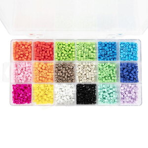 �J�Y��DIY ���C���{�[�X�N�G�A �K���X�V�[�h�r�[�Y�A�\�[�g �P�[�X�t�� 180g 2000���� Cousin DIY Rainbow Square Glass Seed Bead Assortment with Case, 180g, 2000 Piece �y�����񂹏��i�z