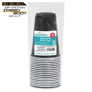 �E�F�C�g�D�[�Z���u���[�g �g���̂ăp�[�e�B�[�J�b�v ��473ml 18�� �u���b�N Plastic Disposable Party Cups, Midnight Black, 16 oz, 18 Pieces, by Way To Celebrate �y�����񂹏��i�z