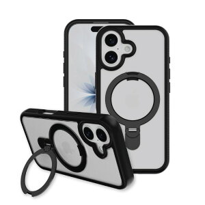 �y�|�C���gUP��1��-11��2���z�I�� MagSafe�Ή��L�b�N�X�^���h�t���P�[�X �u���b�N �N���A iPhone17�Ή� onn MagSafe Compatible Phone Case with Kickstand for iPhone 17 - Black/Frosted Clear �y�����񂹏��i�z