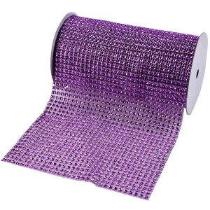 ���}���{�� �p�[�v�� �u�����O���b�v���{�� ��15.2cm��×��2.7m Yama Ribbon, Bling Wrap Ribbon Purple 6inch x 9 feet �y�����񂹏��i�z