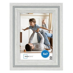 �y�E�H���}�[�g�u�����h�z���C���X�e�C�Y �t�H�g�t���[�� ��13×18cm �O���[ �r�[�Y ���p Mainstays ? 5x7 Picture Frame ? Gray Beaded Tabletop Photo Frame �y�����񂹏��i�z
