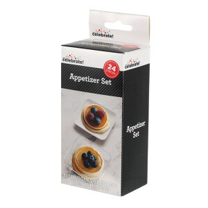 �y�E�H���}�[�g�u�����h�z�E�F�C�g�D�Z���u���[�g �~�j�v���[�g ��6.4cm 24�� Clear/White Plastic Appetizer Plates Set, 2.5 x 2.5 inch, 24 Pieces, by Way to Celebrate �y�����񂹏��i�z