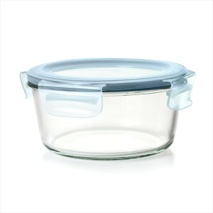 �I�N�\�[ �X�}�[�g�V�[�� �K���X�ۑ��e�� 7�J�b�v �ی^ �A�[�N�e�B�b�N�u���[ OXO Smart Seal 7-Cup Round Glass Food Storage Container, Arctic Blue �y�����񂹏��i�z