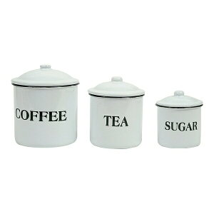 yő1400~OFFN[|zy݌ɌIz^ Rei[ t^t R[q[/g/VK[ 3Zbg Metal Containers with Lids White