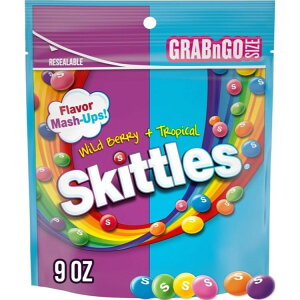 �X�L�b�g���Y �t���[�o�[�}�b�V���A�b�v ���C���h�x���[���g���s�J�� 255.2g Skittles Flavor Mash-Ups. Wild Berry & Tropical 9 oz �y�����񂹏��i�z