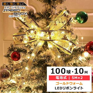 yő1400~OFFN[|zNX}X LED { Cg 100 10M (5M×2) S[hEH[ GIHOO 100 LED 32FT Gold String Ribbon Lights fR c[ dr  肷  tFX