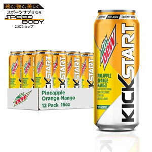 �}�E���e���f���[ �L�b�N�X�^�[�g �p�C�i�b�v�� �I�����W �}���S�[12�ʃZ�b�g Mountain Dew Kickstart, Pineapple Orange Mango 16 Fl Oz (Pack of 12)�y�����񂹏��i�z�y���킹�Ĕ��������z