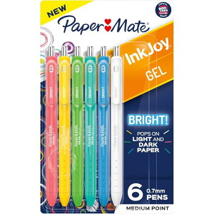 �y�|�C���gUP��1��-11��2���z�y�[�p�[���C�g �C���N�W���C �u���C�g�W�F���y�� 0.7mm 6�{���� Paper Mate InkJoy Bright Gel Pens, Medium Point (0.7mm), 6-Pack, Comfortable Grip, Vivid Colors�y�����񂹏��i�z�y����