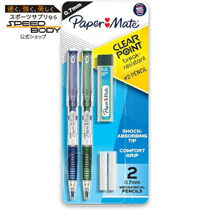�y�[�p�[���C�g �N���A�|�C���g �܂�ɂ����V���[�v�y���V�� 0.7mm HB 2�{ Paper Mate Clearpoint Break-Resistant Mechanical Pencils, 0.7mm, HB 2 Lead �y�����񂹏��i�z�y���킹�Ĕ��������z