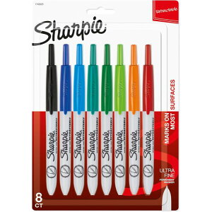 �V���[�s�[ ���g���N�^�u���}�[�J�[ �ɍ� 8�F���� SHARPIE Retractable Permanent Markers, Ultra Fine Point, Assorted Colors, 8 Count�y�����񂹏��i�z�y���킹�Ĕ��������z