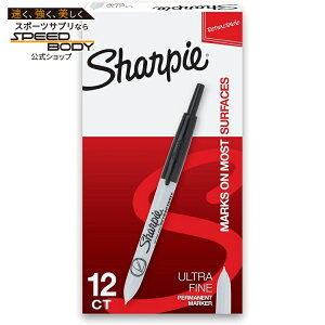 �V���[�s�[ �m�b�N�������}�[�J�[ �ɍ׎� �� 12�{ Sharpie Retractable Permanent Markers, Ultra Fine Point, Black, 12 Count �y�����񂹏��i�z�y���킹�Ĕ��������z