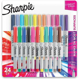�V���[�s�[ �J���[�o�[�X�g �p�[�}�l���g�}�[�J�[ �ɍ� 24�F����Sharpie Color Burst Permanent Markers, Ultra-Fine Point, Assorted Colors, 24 Count�y�����񂹏��i�z�y���킹�Ĕ��������z