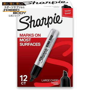 �V���[�s�[ �L���O�T�C�Y�p�[�}�l���g�}�[�J�[ �`�Y���`�b�v 12�{���� �u���b�N Sharpie King Size Permanent Markers Chisel Tip Markers for Work & Industrial Use, 12 Count�y�����񂹏��i�z�y���킹�Ĕ��������z