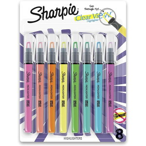 �V���[�s�[ �N���A�r���[�n�C���C�^�[ 8�F���� Sharpie Clear View Highlighter Sticks, Chisel Tip, Assorted Fluorescent, 8 Count�y�����񂹏��i�z�y���킹�Ĕ��������z