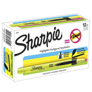 �V���[�s�[ �L�k���u���y�� �`�[���`�b�v �u���C�G���[ 12�{���� SHARPIE Retractable Highlighters, Chisel Tip, Fluorescent Yellow, 12 Count �y�����񂹏��i�z�y���킹�Ĕ��������z