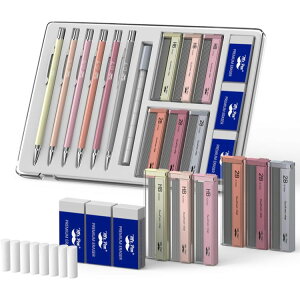 �~�X�^�[�y�� �V���[�v�y���V���Z�b�g�A�c�Ə����S�����t�B���t�� Mr. Pen- Mechanical Pencil Set with Lead and Erasers Refills, 6 Pack pastel�y�����񂹏��i�z�y���킹�Ĕ��������z