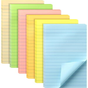 Mr.�y�� �r������t� 45��×6�Z�b�g �p�X�e���J���[ Mr. Pen- Lined Sticky Notes 4x6, 6 Pads, 45 Sheet/Pads, Pastel Colors�y�����񂹏��i�z�y���킹�Ĕ��������z