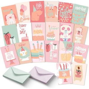 Mr.�y�� �����t���o�[�X�f�[�J�[�h 20�� ���C�g�R�[���� Mr. Pen- Assorted Birthday Cards with Envelopes, 20 Pack, 4 x 6 Inches light coral�y�����񂹏��i�z�y���킹�Ĕ��������z