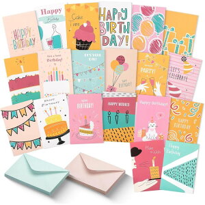 Mr.�y�� �����t���o�[�X�f�[�J�[�h 20�� �}���[�S�[���h Mr. Pen- Assorted Birthday Cards with Envelopes, 20 Pack, 4 x 6 Inches Marigold�y�����񂹏��i�z�y���킹�Ĕ��������z