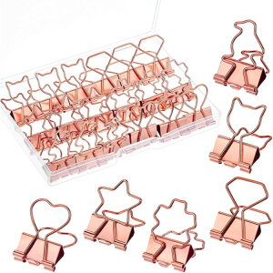 Mr.�y�� �o�C���_�[�N���b�v 6�� 18�Z�b�g ���[�Y�S�[���h Mr. Pen- Cute Binder Clips, 18 pcs, 6 Styles, Binder Clips�y�����񂹏��i�z�y���킹�Ĕ��������z