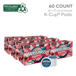 �X�C�X�~�X �y�p�[�~���g �z�b�g�R�R�A �L���[���O K-�J�b�v �|�b�h 60���� Swiss Miss Peppermint Hot Cocoa, Keurig Single-Serve K-Cup Pods, 60 Count�y�����񂹏��i�z�y���킹�Ĕ��������z