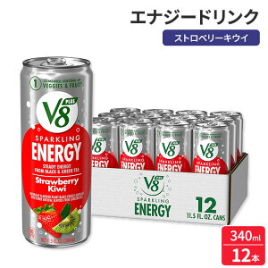 V8 +SPARKLING ENERGY �X�g���x���[�L�E�C �G�i�W�[�h�����N 340ml (11.5 fl oz) 12�{���� Strawberry Kiwi Energy Drink, (Pack of 12) �y�����񂹏��i�z�y���킹�Ĕ��������z