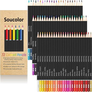 �\�[�J���[ 72�F�F���M ��l�̓h��G�pSoucolor 72-Color Colored Pencils for Adult Coloring Books�y�����񂹏��i�z�y���킹�Ĕ��������z