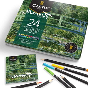 �L���b�X���A�[�g�T�v���C 24 �F���M�Z�b�g ���l Castle Arts Themed 24 Colored Pencil Set in Tin Box, perfect �eMonet�f inspired colors. �y�����񂹏��i�z�y���킹�Ĕ��������z