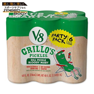 V8 �O�����[�Y�s�N���X �f�B�� �s�N���X �u���b�f�B �}���[ �~�b�N�X Grillo's Pickles Dill Pickle Bloody Mary Mix, ��236ml 8fl oz Can (6 Pack) �y�����񂹏��i�z�y���킹�Ĕ��������z
