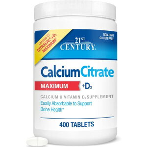 21st�Z���`�����[ �N�G���_�J���V�E���{�r�^�~��D3 �}�L�V�}�� 400�� 21st Century Calcium Citrate Plus D3 Maximum 400 Tablets �y�����񂹏��i�z