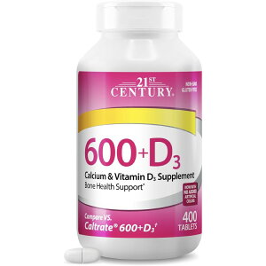 21st�Z���`�����[ �J���V�E���{�r�^�~��D3 600mg 400�� 21st Century Calcium Plus D 600 mg 400 Tablets �y�����񂹏��i�z
