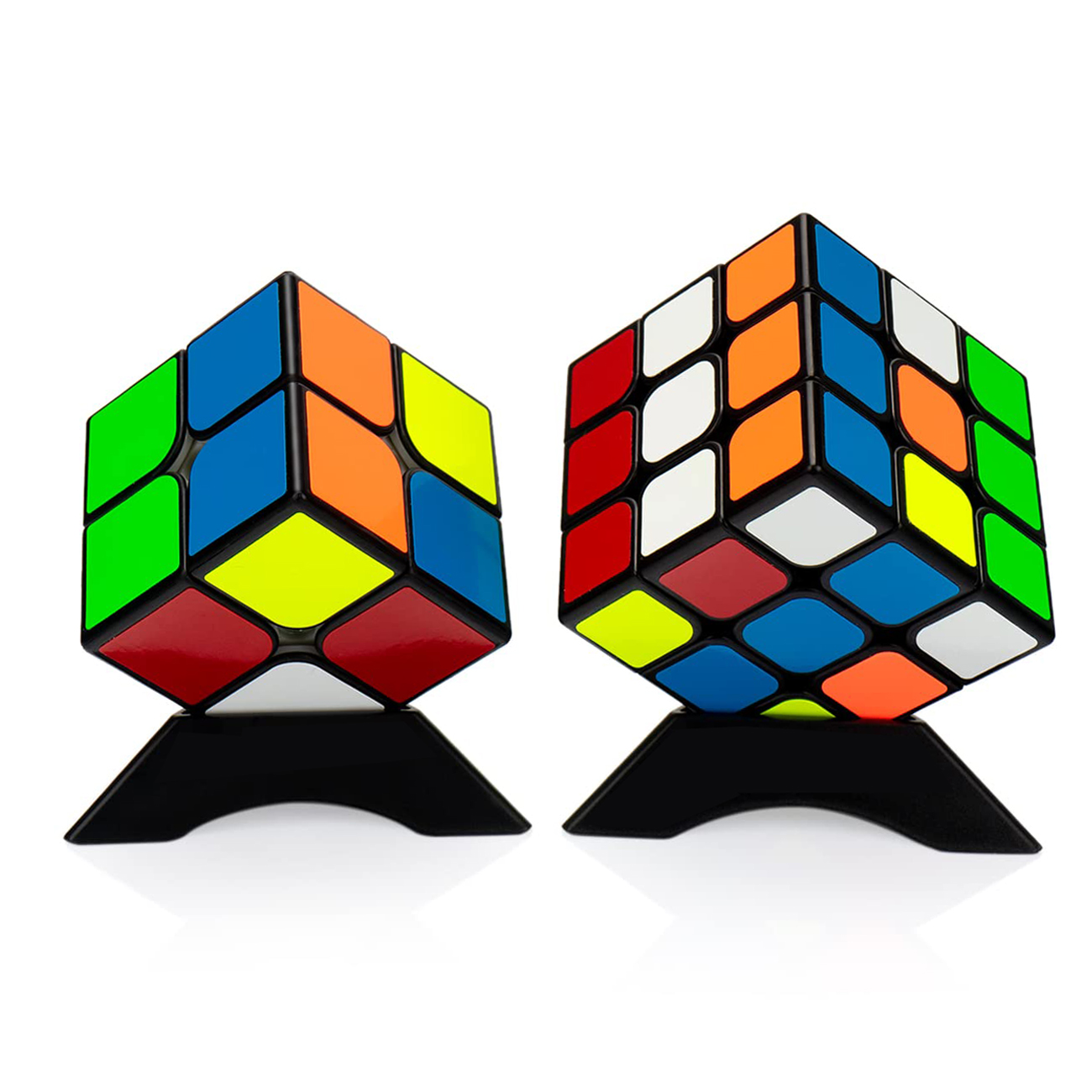 ルービックキューブ  マジックキューブ 公式版 2×2、3×3 魔方 プロ向け 回転スムーズ 安定感 知育玩具 Magic Cube (2個セット) ブラック