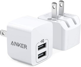 【新品】1週間以内発送 【2個セット】Anker PowerPort mini（USB充電器 12W 2ポート）【PSE技術基準適合/折りたたみ式プラグ/PowerIQ/超コンパクトサイズ 】iPhone iPad Android各種対応 ホワイト