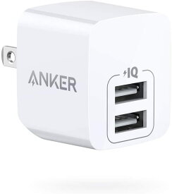 【新品】1週間以内発送 Anker PowerPort mini（USB充電器 12W 2ポート）【PSE技術基準適合/折りたたみ式プラグ/PowerIQ/超コンパクトサイズ 】iPhone iPad Android各種対応 ホワイト