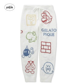 【新品】【即納】【OWHT 白 ホワイト】gelato pique ジェラート ピケ 【スーパーマリオ】【レディース】ベビモコアソートジャガードロングパンツ PWNP241046　ジェラピケ 女性 もこもこ 部屋着 ルームウェア サイズF