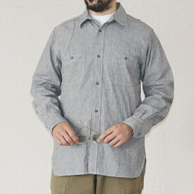 ナイジェル・ケーボン NEW MEDICAL SHIRT SALT & PEPPER LIGHT GRAY MAIN LINE NIGEL CABOURN