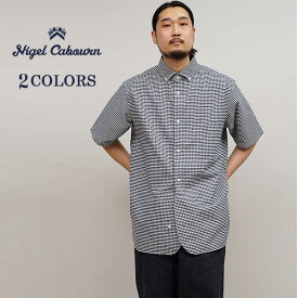 ナイジェル・ケーボン BRITISH OFFICERS SHIRT SHORT SLEEVE TYPE 2 GINGHAM 2 COLORS MAIN LINE NIGEL CABOURN