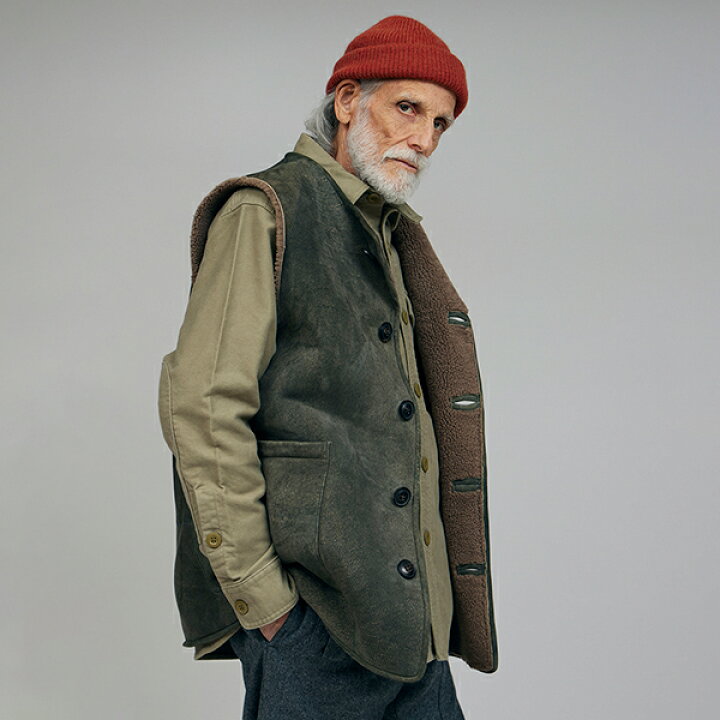 楽天市場】ナイジェル・ケーボン SHEEPSKIN VEST GREEN NIGEL CABOURN 