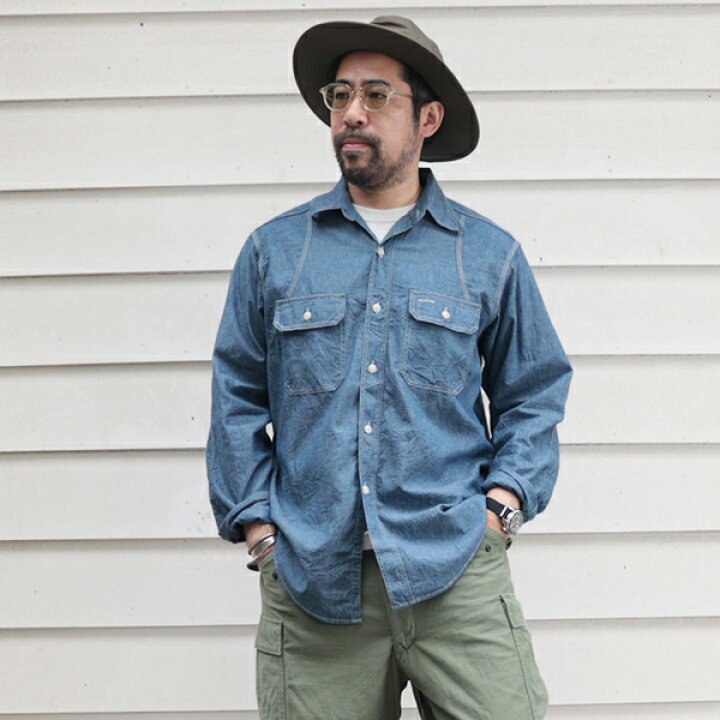 楽天市場】コロナ ユーティリティ W-YOKE SHIRT COTTON CHAMBRAY BLUE 