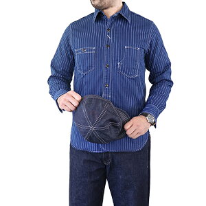 ELMC;イーストマンレザーモーターサイクルクラブ;通販;onlineshop;WABASHWORKSHIRT;1930sSTYLE;WORKSHIRT;8ozINDIGO;WABASH;BACKTWILL;MADEINJAPAN;ワバッシュシャツ;インディゴ;ワークシャツ;レイルマンスタイル;日本製;メンズスタイル;