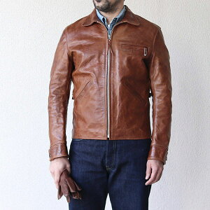 �C�[�X�g�}�����U�[�E���[�^�[�T�C�N���N���u CALIFORNIAN JACKET EARLY 1950s STYLE MOTORCYCLE JACKET HORSE HIDE HAVANA MADE IN UK ELMC