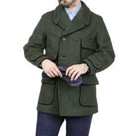 フリーホイーラーズ STIEGLITZ LATE 1800s DOUBLE BREASTED COAT COTTON WOOL MELTON BACK SATIN GRAINED DARK GREEN FREEWHEELERS