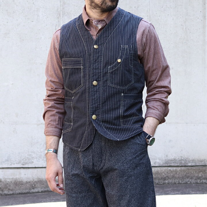 楽天市場 フリーホイーラーズ Trackwalker Vest Late 1800s Style Work Clothing Original Black Wabash Chambray Black Wabash Stripe Chambray Freewheelers Speedway 楽天市場 フリーホイーラーズ Trackwalker Vest Late 1800s Style Work Clothing Original Black Wabash Chambray Black Wabash Stripe Chambray Freewheelers Speedway